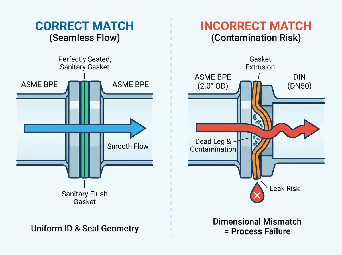 Sanitary valve connection standards and fittings comparison