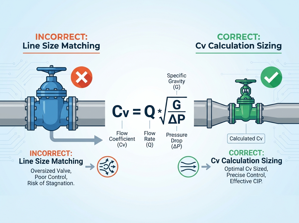 Sanitary Valve Flow Rate and Sizing Parameters