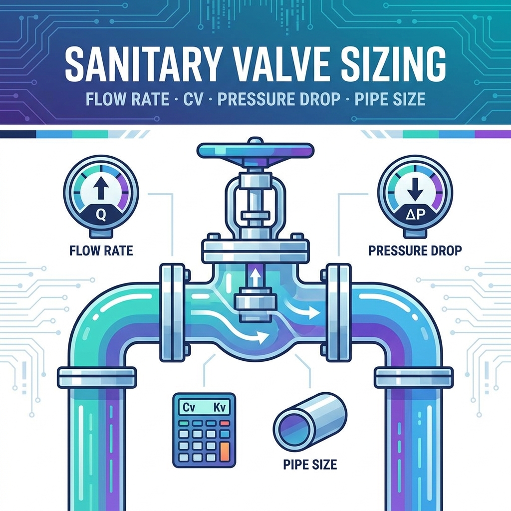 How to Size a Sanitary Valve: Flow Rate, Cv, Pressure Drop and Pipe Size